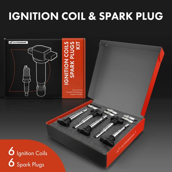 Ignition Coil and Spark Plug Kit Set of 10 Iridium Series, 4-Blade Terminal A-Premium APIC0627