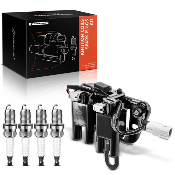 2007-2012 Hyundai Elantra Ignition Coil and Spark Plug Kit Set of A Set of 5 Iridium Series, 3-Blade Terminal A-Premium APIC0679