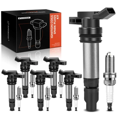 6 Pcs Black Ignition Coil & 6 Pcs IRIDIUM Spark Plug Kit