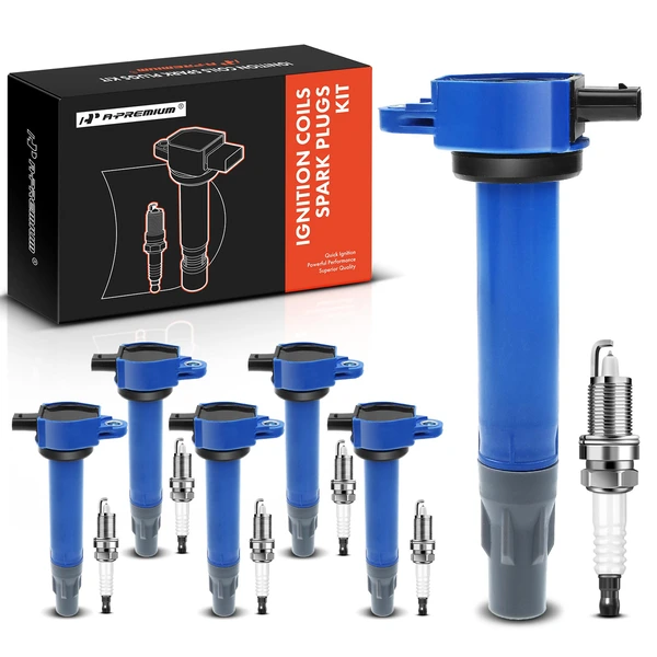 2008-2010 Chrysler Town & Country Ignition Coil and Spark Plug Kit Set of A Set of 12 Iridium Series, 3-Blade Terminal A-Premium APIC0563