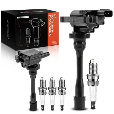 2 Pcs Ignition Coil & 4 Pcs IRIDIUM Spark Plug Kits