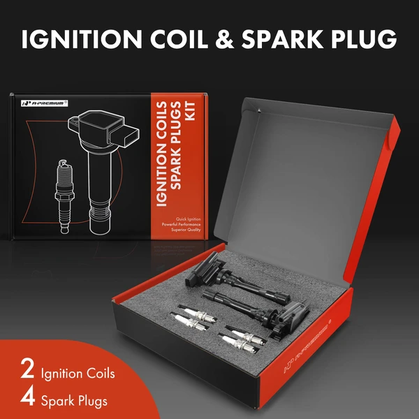 Ignition Coil and Spark Plug Kit Set of 6 Iridium Series, 3-Blade Terminal A-Premium APIC0768