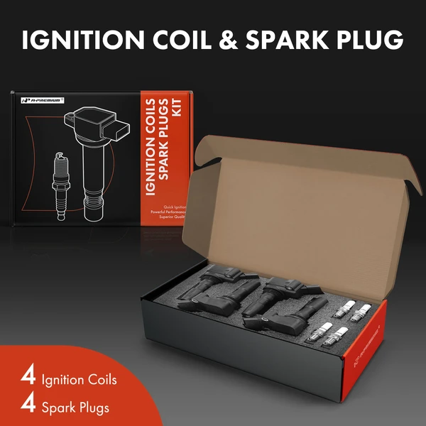 Ignition Coil and Spark Plug Kit Set of A Set of 8 Iridium Series, 4-Blade Terminal A-Premium APIC0836