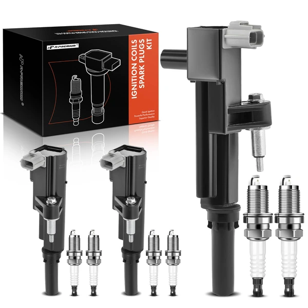 2009-2010 Dodge Dakota Ignition Coil and Spark Plug Kit Set of A Set of 9 Iridium Series, 2-Blade Terminal A-Premium APIC0689