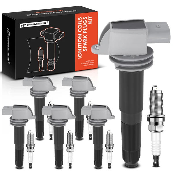 2009-2016 Porsche 911 Ignition Coil and Spark Plug Kit Set of 12 Iridium Series, 4-Blade Terminal A-Premium APIC0690