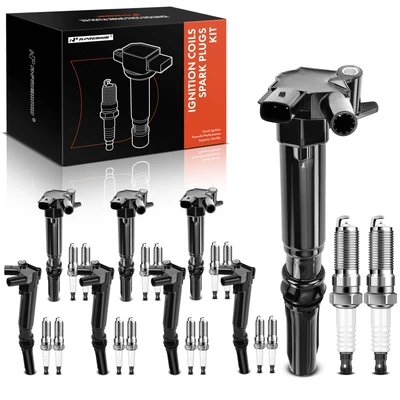 8 Pcs Black Ignition Coil & 16 Pcs IRIDIUM Spark Plug Kit