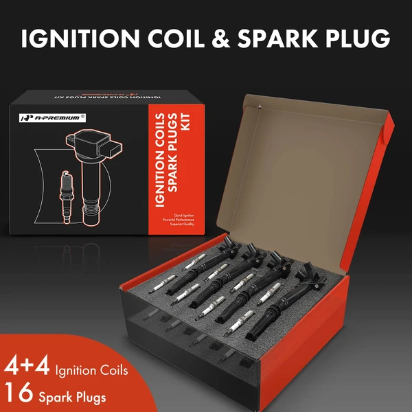 Ignition Coil and Spark Plug Kit Set of 24 Iridium Series, 2-Blade Terminal A-Premium APIC0691