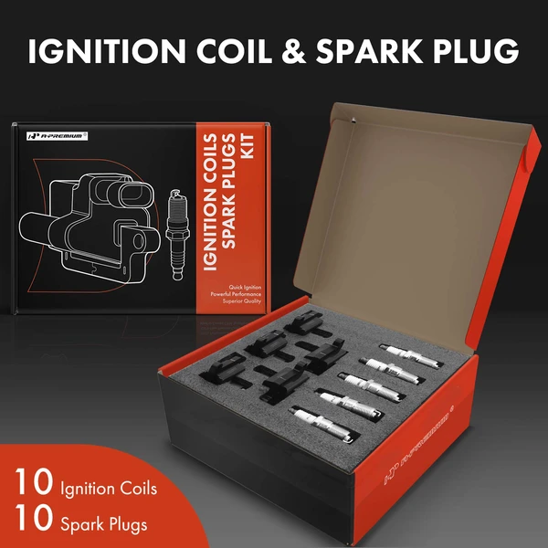2008-2010 2015-2017 Dodge Viper Ignition Coil and Spark Plug Kit Set of A Set of 20 Iridium Series, 2-Blade Terminal A-Premium APIC0579