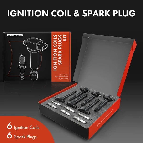 Ignition Coil and Spark Plug Kit Set of 12 Iridium Series, 3-Blade Terminal A-Premium APIC0795