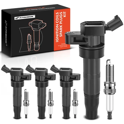 4Pcs Ignition Coil & 4Pcs Iridium Spark Plug Kit