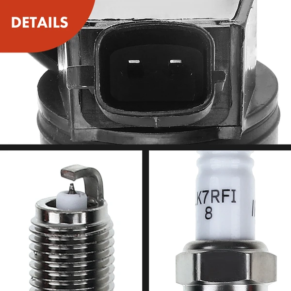 Ignition Coil and Spark Plug Kit Set of A Set of 8 Iridium Series, 2-Blade Terminal A-Premium APIC0580