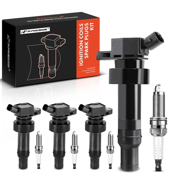 2012-2019 Kia Soul Ignition Coil and Spark Plug Kit Set of 8 Iridium Series, 2-Blade Terminal A-Premium APIC0622