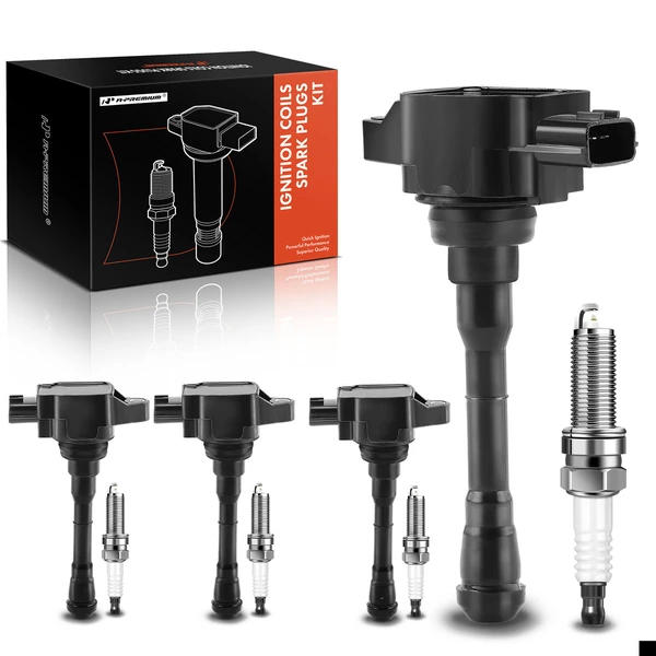 Ignition Coil and Spark Plug Kit Set of A Set of 8 Iridium Series, 3-Blade Terminal A-Premium APIC0692