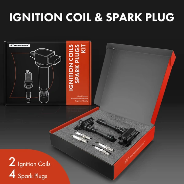 Ignition Coil and Spark Plug Kit Set of A Set of 6 Iridium Series, 3-Blade Terminal A-Premium APIC0787