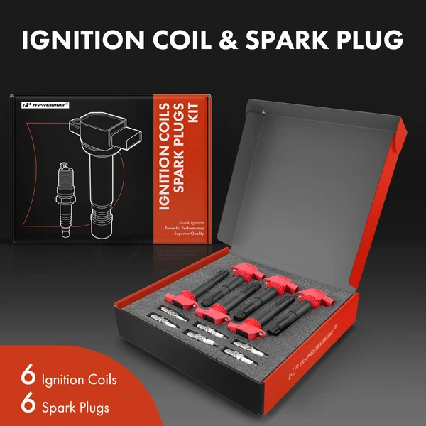 Ignition Coil and Spark Plug Kit Set of 12 Iridium Series, 4-Blade Terminal A-Premium APIC0788