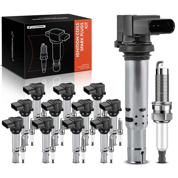 2012-2016 Audi A8 Quattro Ignition Coil and Spark Plug Kit Set of A Set of 24 Iridium Series, 4-Blade Terminal A-Premium APIC0693