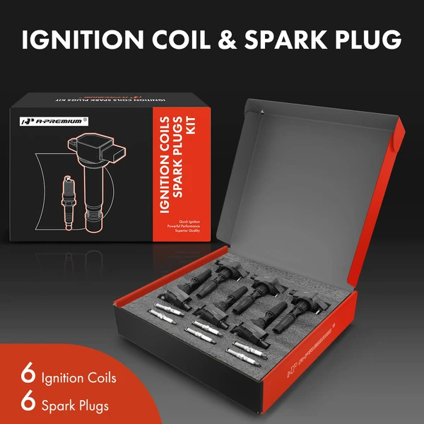 Ignition Coil and Spark Plug Kit Set of 12 Iridium Series, 4-Blade Terminal A-Premium APIC0752