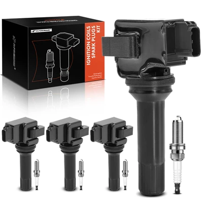 4Pcs Ignition Coil & 4Pcs Iridium Spark Plug Kit