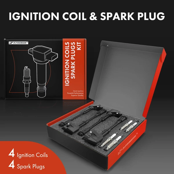 Ignition Coil and Spark Plug Kit Set of A Set of 8 Iridium Series, 3-Pin Terminal A-Premium APIC0796