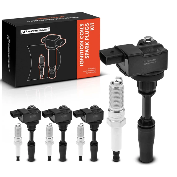 2018-2020 Buick Regal Sportback Ignition Coil and Spark Plug Kit Set of A Set of 8 Iridium Series, 4-Pin Terminal A-Premium APIC0842