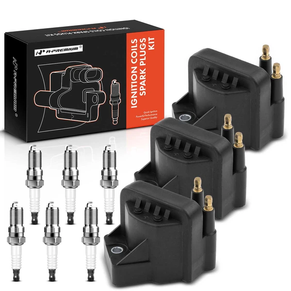 1992-1994 Chevrolet Corvette Ignition Coil and Spark Plug Kit Set of A Set of 9 Iridium Series, 2-Blade Terminal A-Premium APIC0586