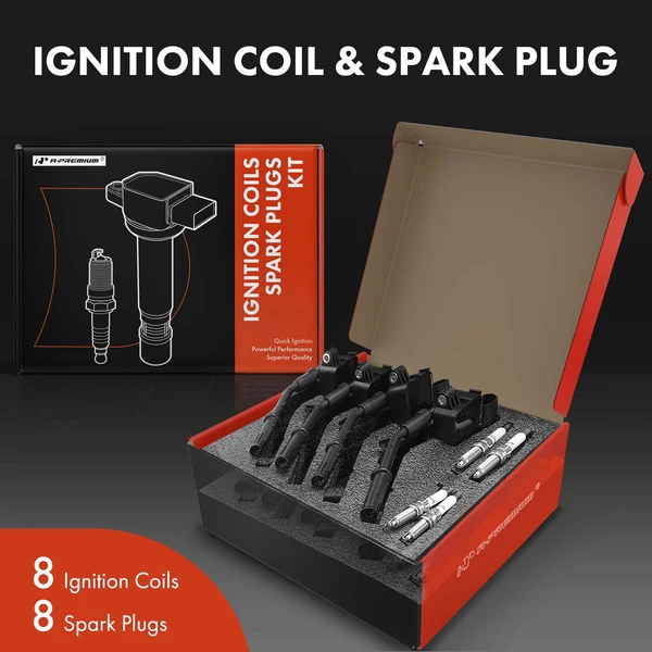 Ignition Coil and Spark Plug Kit Set of 16 Iridium Series, 4-Blade Terminal A-Premium APIC0839