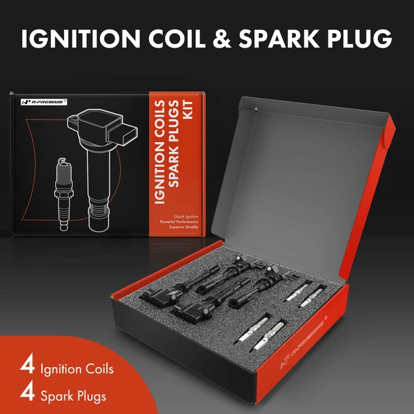 Ignition Coil and Spark Plug Kit Set of A Set of 8 Iridium Series, 3-Blade Terminal A-Premium APIC0682