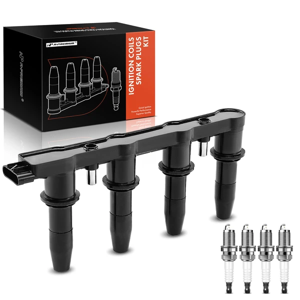 2009-2011 Chevrolet Aveo5 Ignition Coil and Spark Plug Kit Set of A Set of 5 Iridium Series, 7-Blade Terminal A-Premium APIC0769