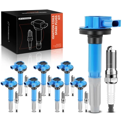 8x Blue Ignition Coil & 8x Iridium Spark Plug Kit