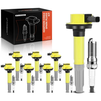 2011-2016 Ford F-150 Ignition Coil and Spark Plug Kit Set of 8 Iridium Series, 2-Blade Terminal A-Premium APIC0687