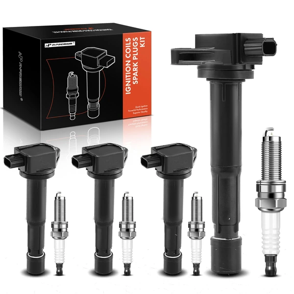 Ignition Coil and Spark Plug Kit Set of A Set of 8 Iridium Series, 3-Blade Terminal A-Premium APIC0688