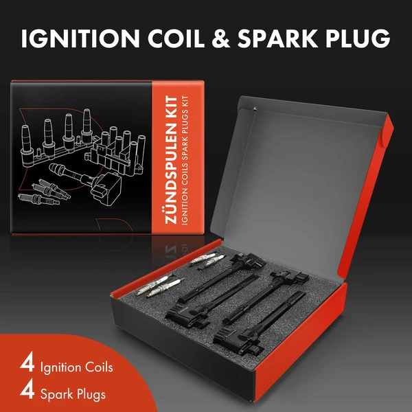 Ignition Coil and Spark Plug Kit Set of 8 Iridium & Platinum Series, 3-Blade Terminal A-Premium APICK04PPW