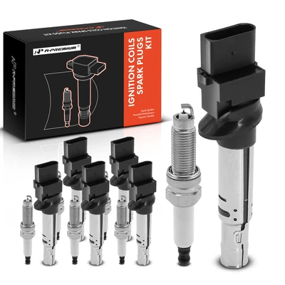 6 Pcs Gray Ignition Coil & 6 Pcs IRIDIUM Spark Plug Kit