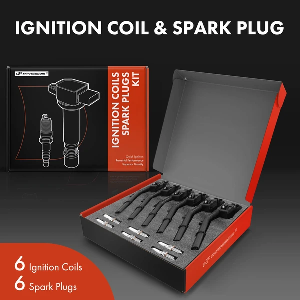 Ignition Coil and Spark Plug Kit Set of 12 Iridium Series, 4-Blade Terminal A-Premium APIC0803