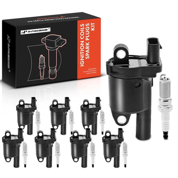 2015-2023 GMC Yukon XL Ignition Coil and Spark Plug Kit Set of 16 Iridium Series, 4-Blade Terminal A-Premium APIC0847