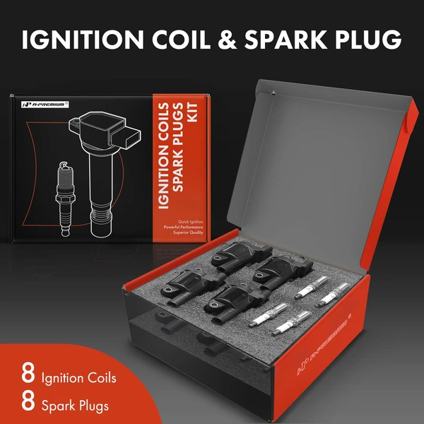 Ignition Coil and Spark Plug Kit Set of 16 Iridium Series, 4-Pin Terminal A-Premium APIC0847
