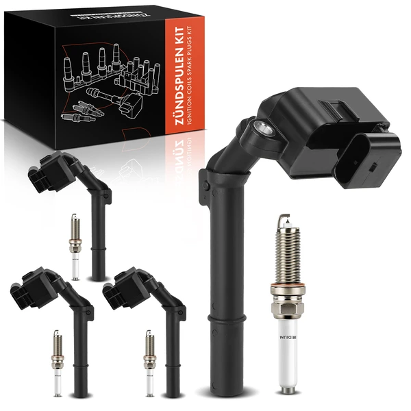 2014-2016 Mercedes-Benz GLA200 Ignition Coil and Spark Plug Kit Set of 8 Iridium & Platinum Series, 4-Blade Terminal A-Premium APICK03PPW