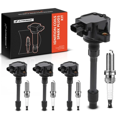 4Pcs Ignition Coil & 4Pcs Iridium Spark Plug Kit