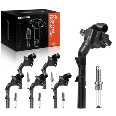 6 Pcs Black Ignition Coil & 6 Pcs IRIDIUM Spark Plug Kit