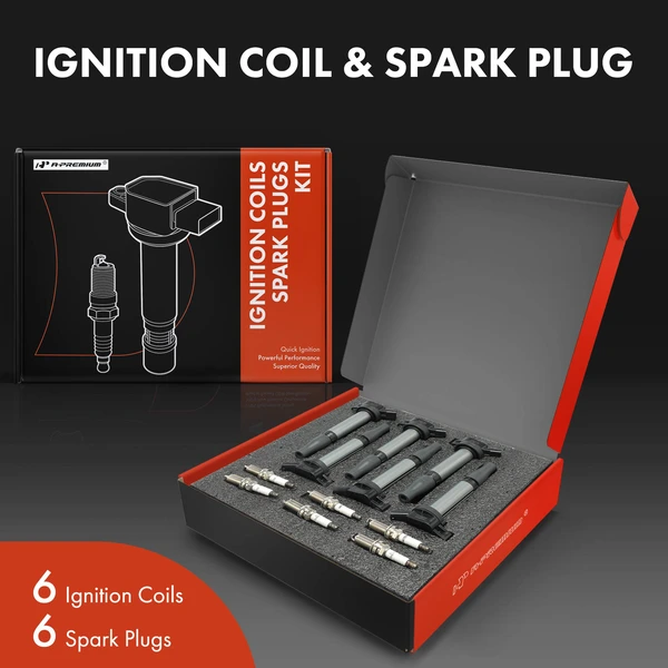 Ignition Coil and Spark Plug Kit Set of 12 Iridium Series, 4-Blade Terminal A-Premium APIC0865