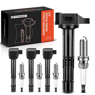 4Pcs Ignition Coil & 4Pcs Iridium Spark Plug Kit