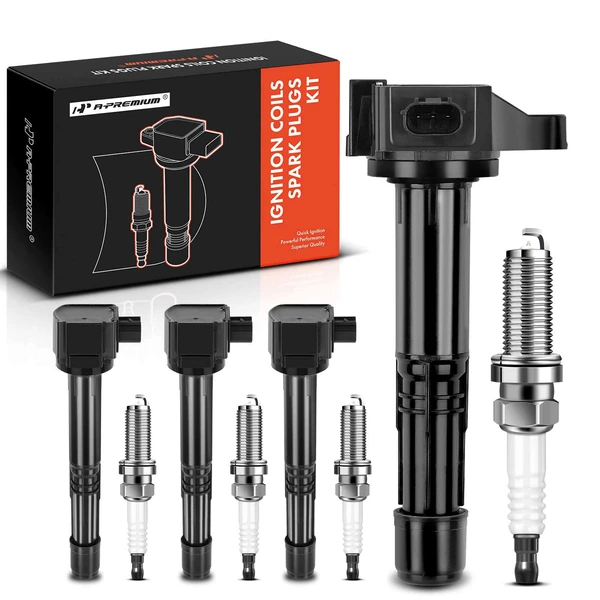 2015-2019 Honda CR-V Ignition Coil and Spark Plug Kit Set of A Set of 8 Iridium Series, 3-Pin Terminal A-Premium APIC0624