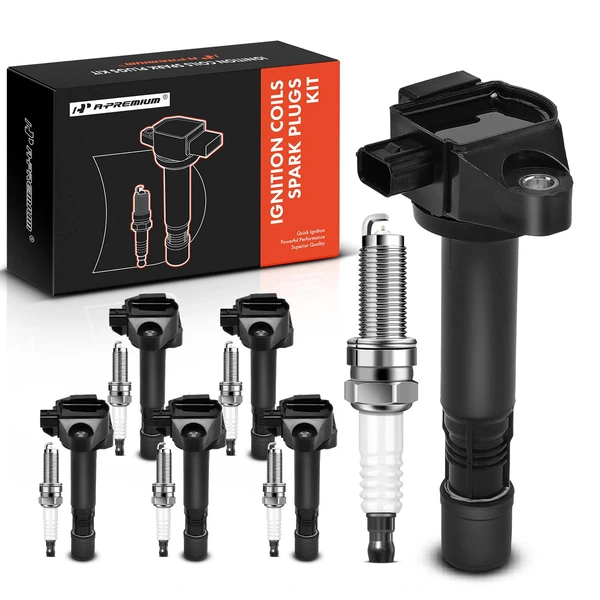 2015-2019 Acura TLX Ignition Coil and Spark Plug Kit Set of A Set of 12 Iridium Series, 3-Blade Terminal A-Premium APIC0825