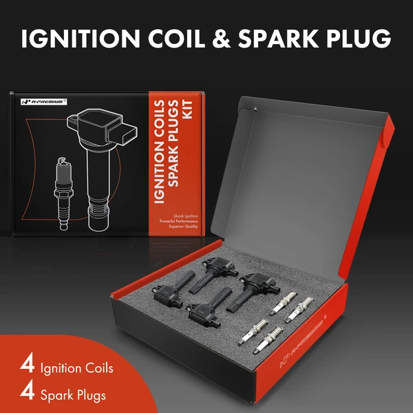 Ignition Coil and Spark Plug Kit Set of A Set of 8 Iridium Series, 3-Blade Terminal A-Premium APIC0826