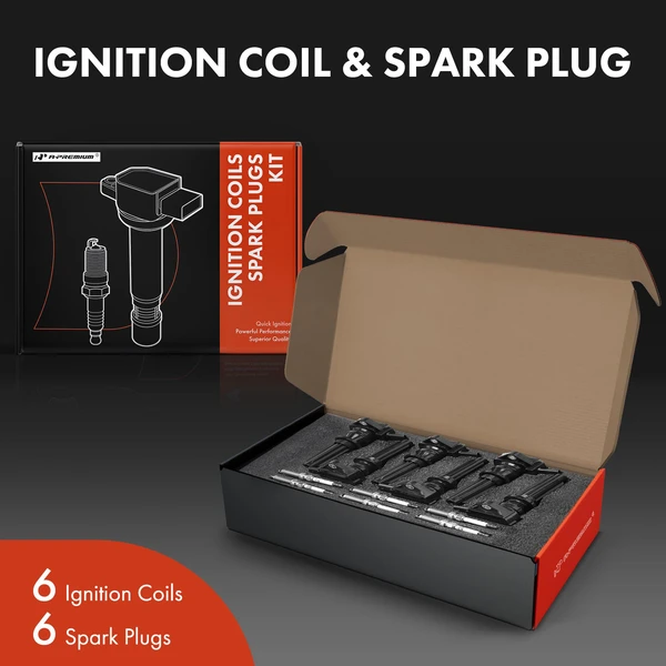 Ignition Coil and Spark Plug Kit Set of 12 Iridium Series, 3-Blade Terminal A-Premium APIC0844