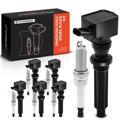 6 Pcs Black Ignition Coil & 6 Pcs IRIDIUM Spark Plug Kit
