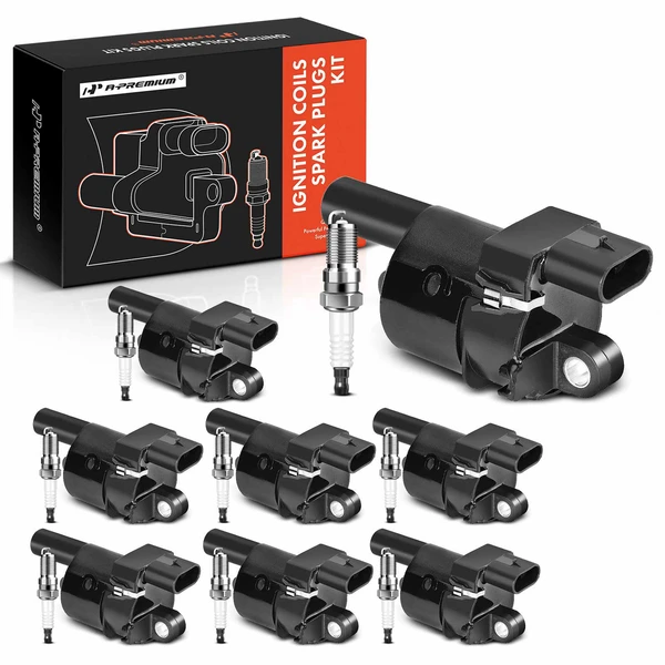 2008-2019 GMC Sierra 2500 HD Ignition Coil and Spark Plug Kit Set of A Set of 16 Iridium Series, 4-Blade Terminal A-Premium APIC0592