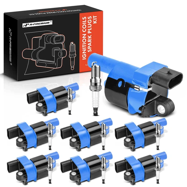 2008-2019 GMC Sierra 2500 HD Ignition Coil and Spark Plug Kit Set of A Set of 16 Iridium Series, 4-Blade Terminal A-Premium APIC0593