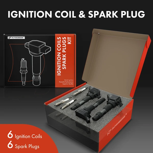 Ignition Coil and Spark Plug Kit Set of 12 Iridium Series, 4-Pin Terminal A-Premium APIC0831