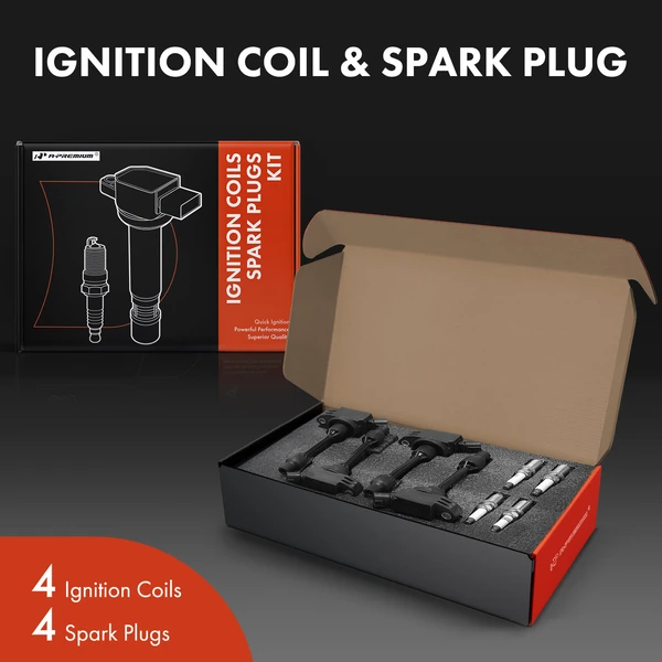Ignition Coil and Spark Plug Kit Set of A Set of 8 Iridium Series, 3-Pin Terminal A-Premium APIC0853